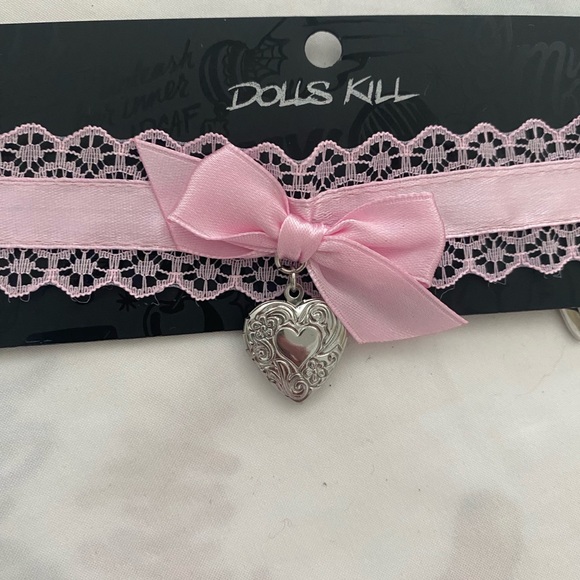 Sugar Thrillz Jewelry - Pink Ribbon Locket Choker